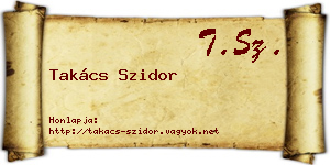 Takács Szidor névjegykártya
